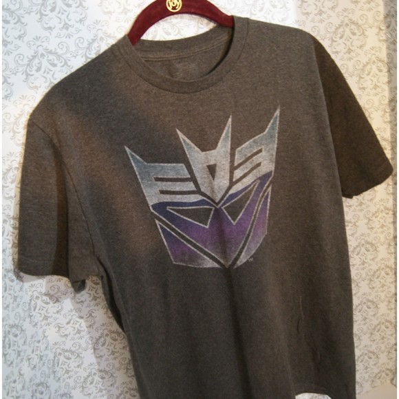 Medium Transformers T-shirt Dark Heather Grey Decepticon Megatron Optimus Prime - Picture 2 of 5